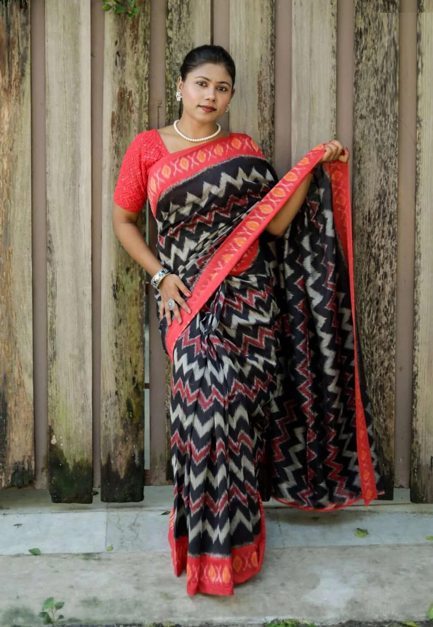 Scmg Shweta Linen Woven Ikkat Saree Collection - Image 12