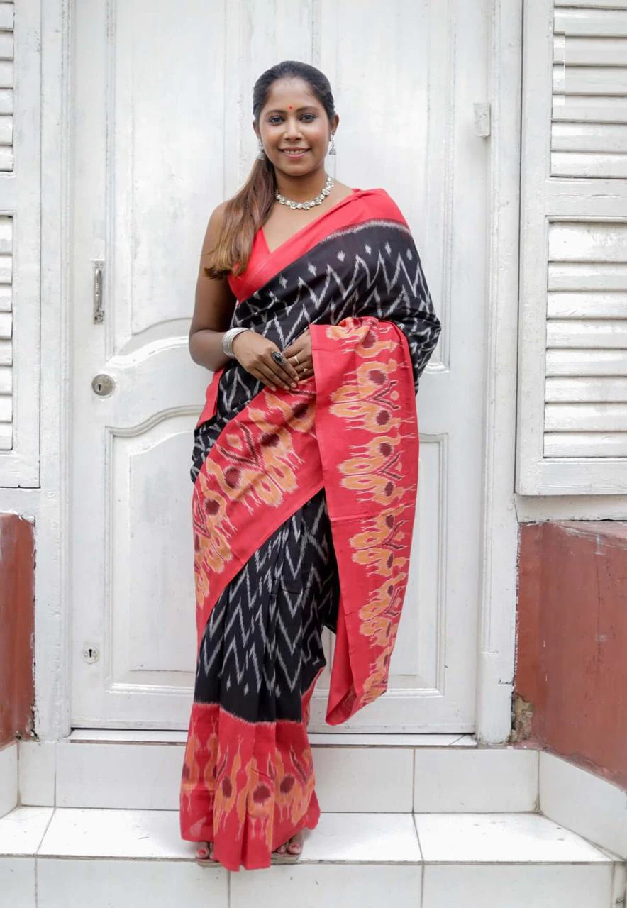 Scmg Shweta Linen Woven Ikkat Saree Collection - Image 7