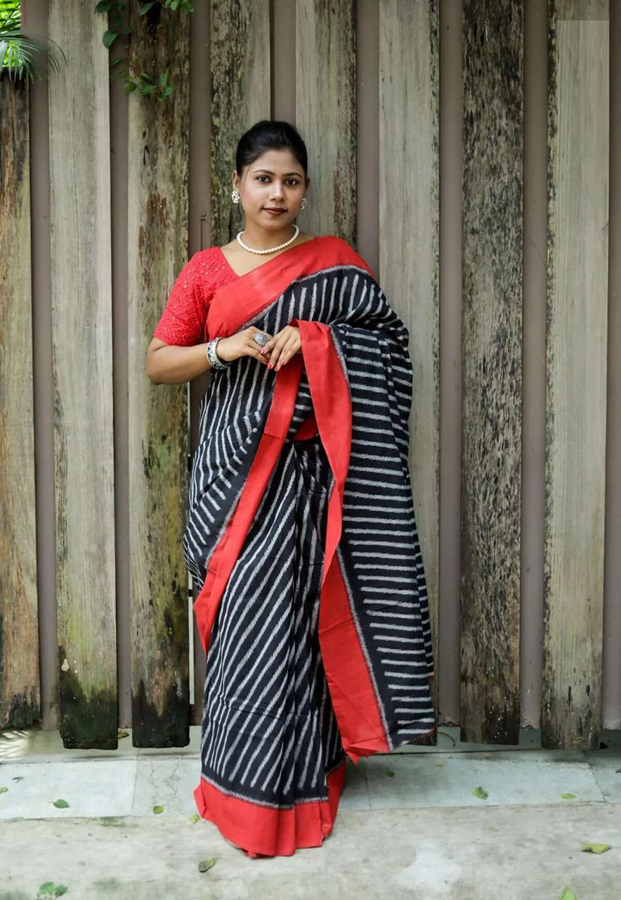 Scmg Shweta Linen Woven Ikkat Saree Collection - Image 8