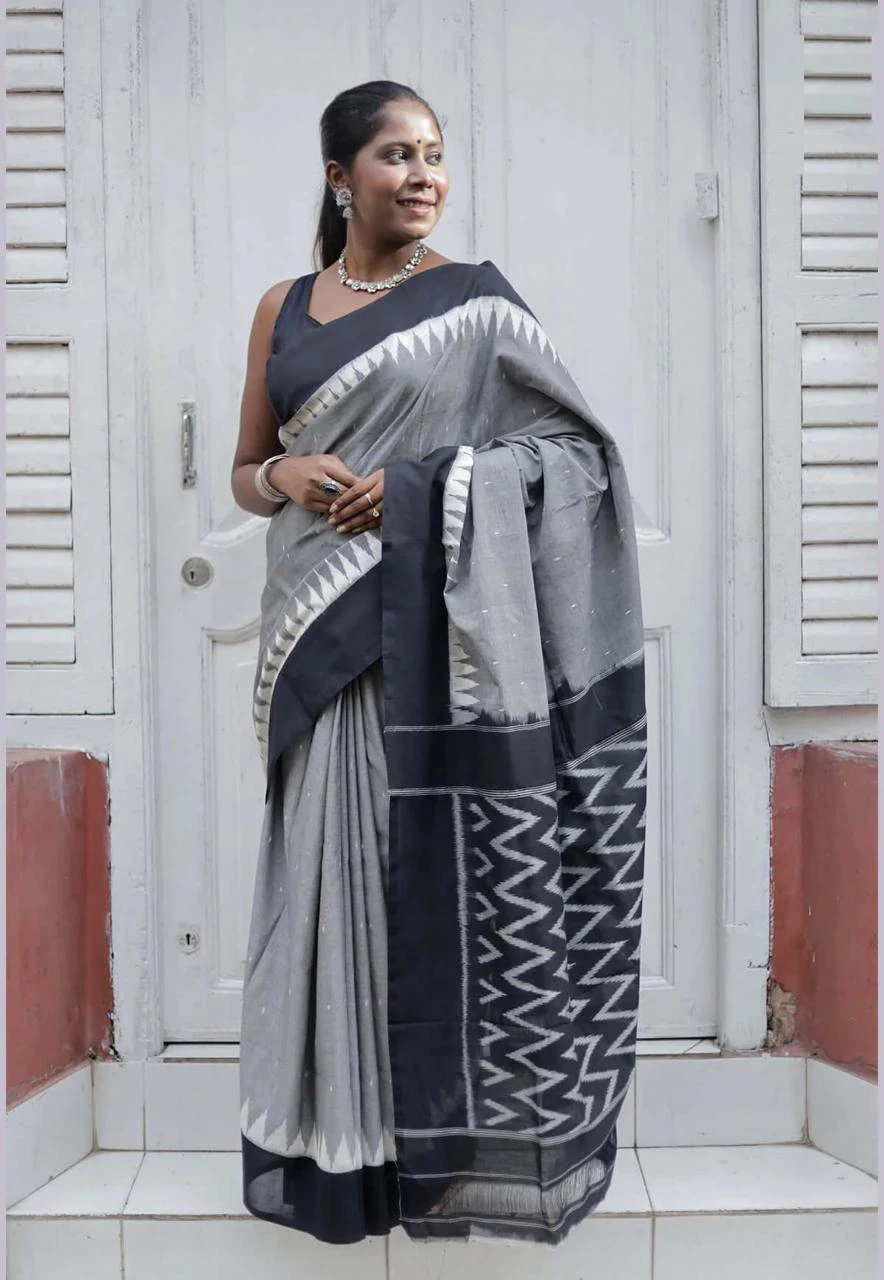 Scmg Shweta Linen Woven Ikkat Saree Collection - Image 9