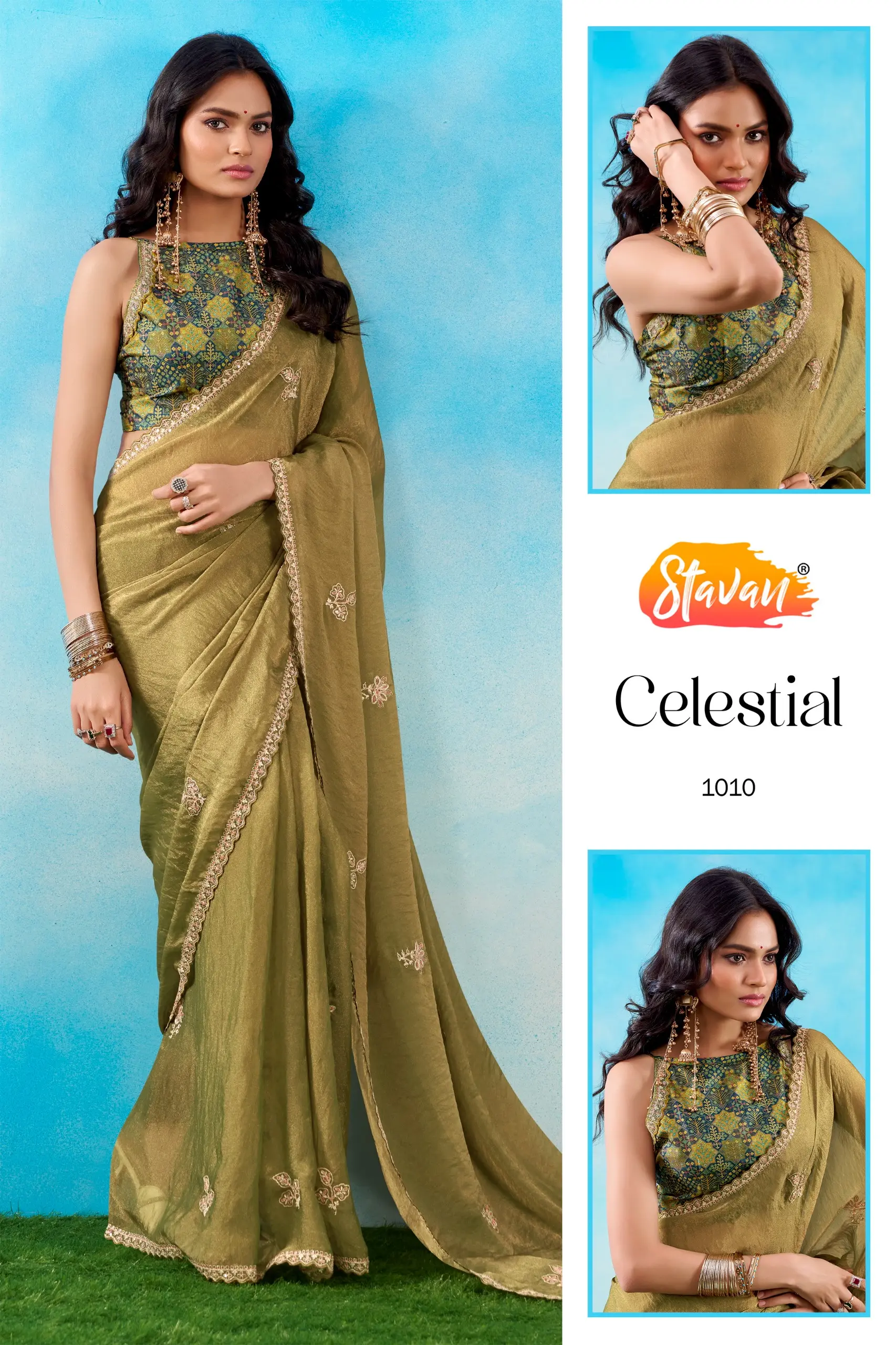 Stavan Celestial Fancy Embroidery Saree Collection