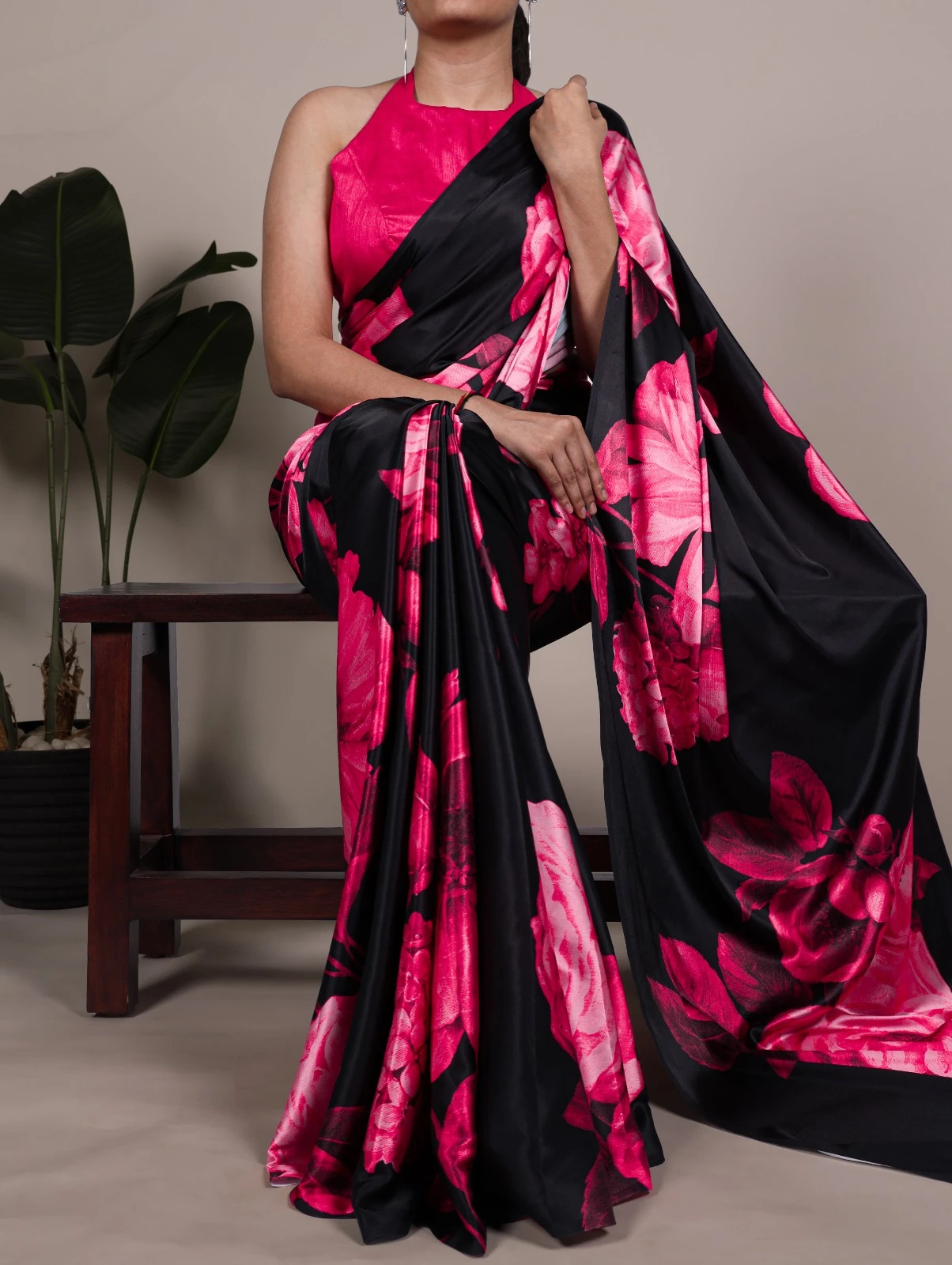 Taraa L 7027 Satin Silk Floral Printed Beautiful Saree Collection - Image 2