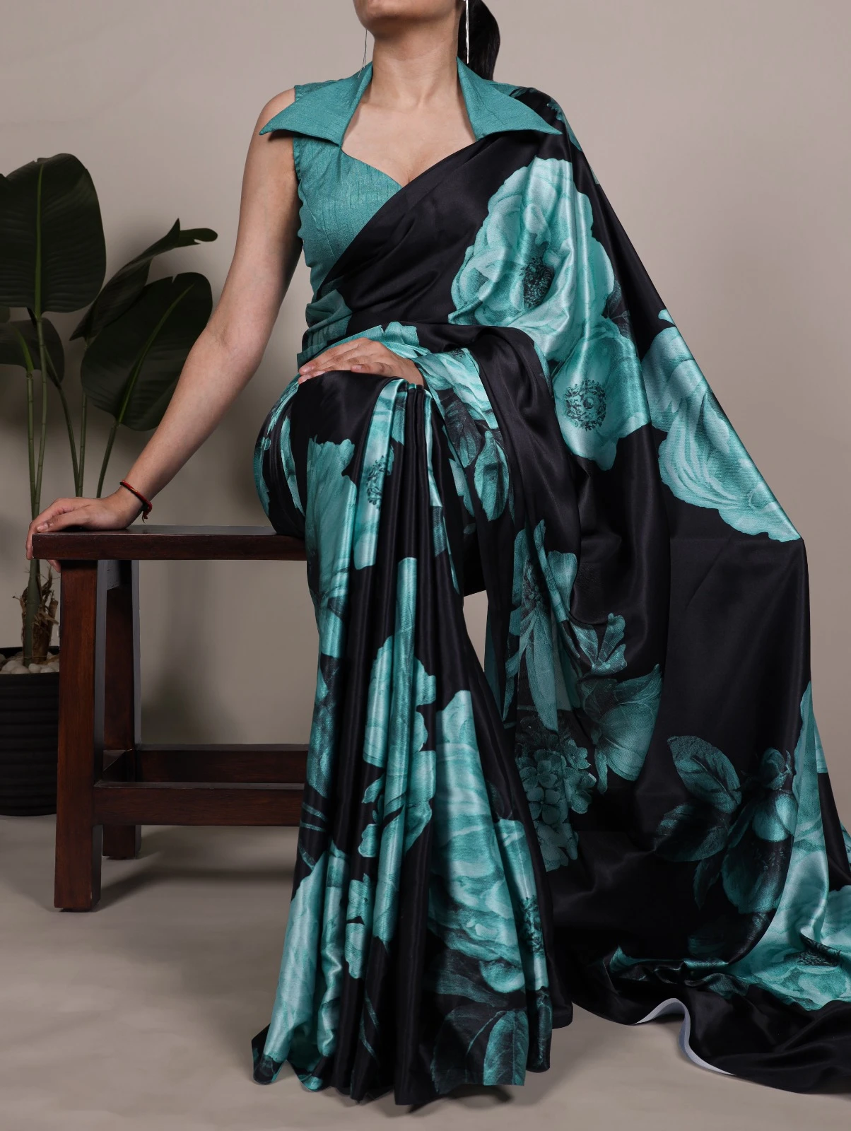Taraa L 7027 Satin Silk Floral Printed Beautiful Saree Collection - Image 6