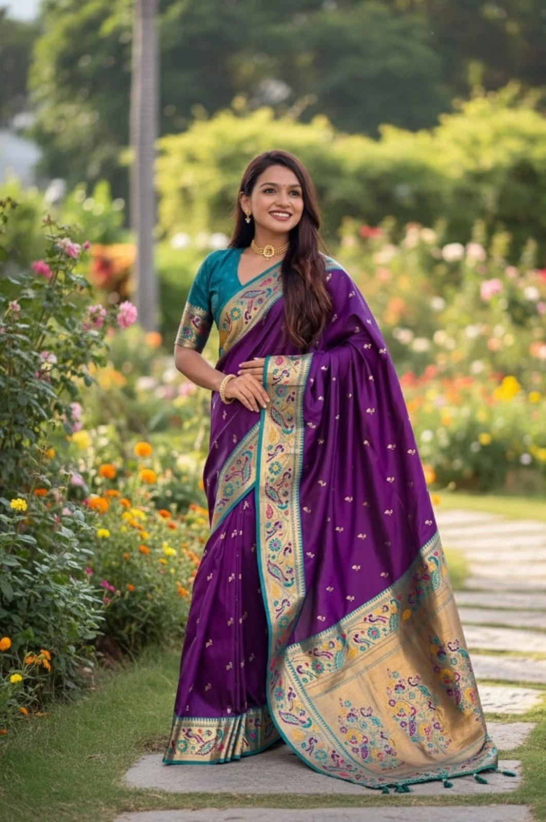 Vt 6082 T Soft Pethani Silk Zari Weaved Premium Saree Collection - Image 3