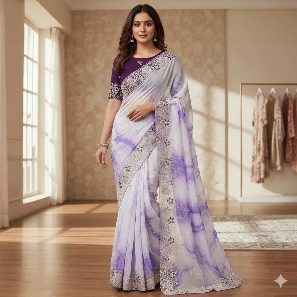 Kc 873 Premium Gold Crush Embroidery Saree Collection