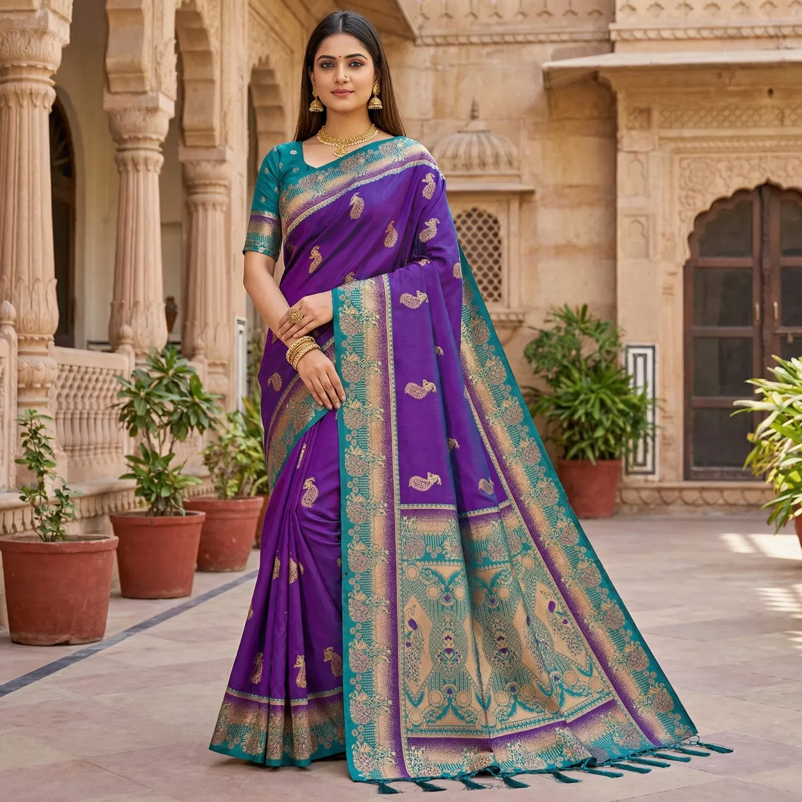 Mb 1013 Soft Paithani Silk Zari Weaving Festival Saree Collection - Image 5