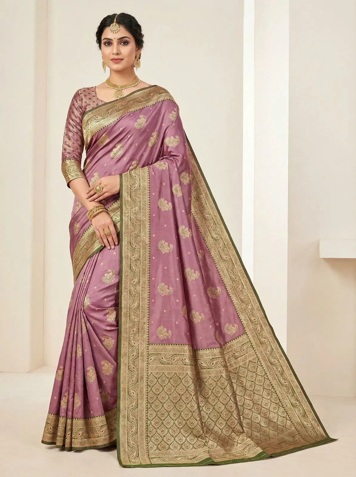Mb 13 Satin Zari Motifs Festival Wear Saree Collection