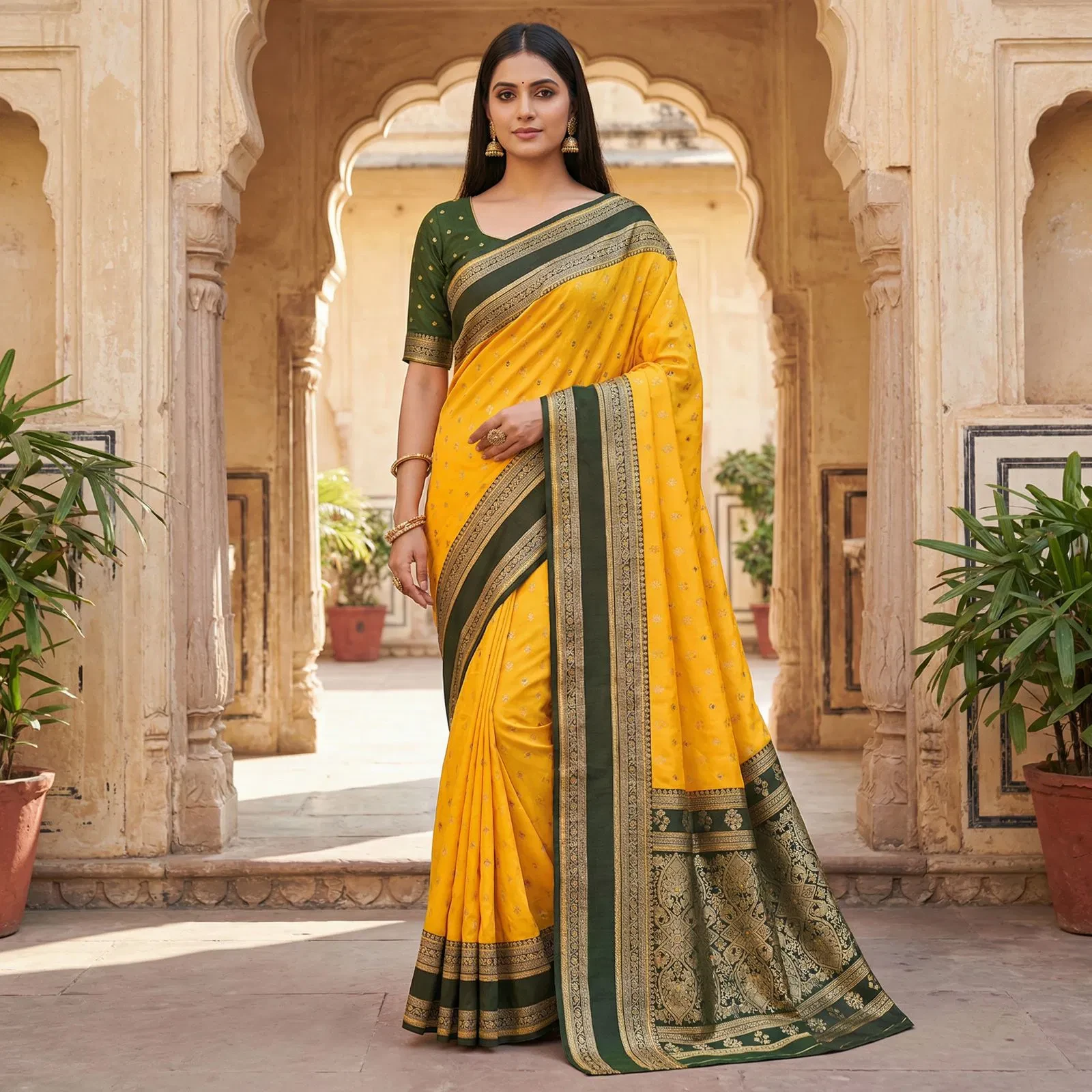 Mb 3326 Banarasi Silk Zari Weaving Traditional Saree Collection - Image 11