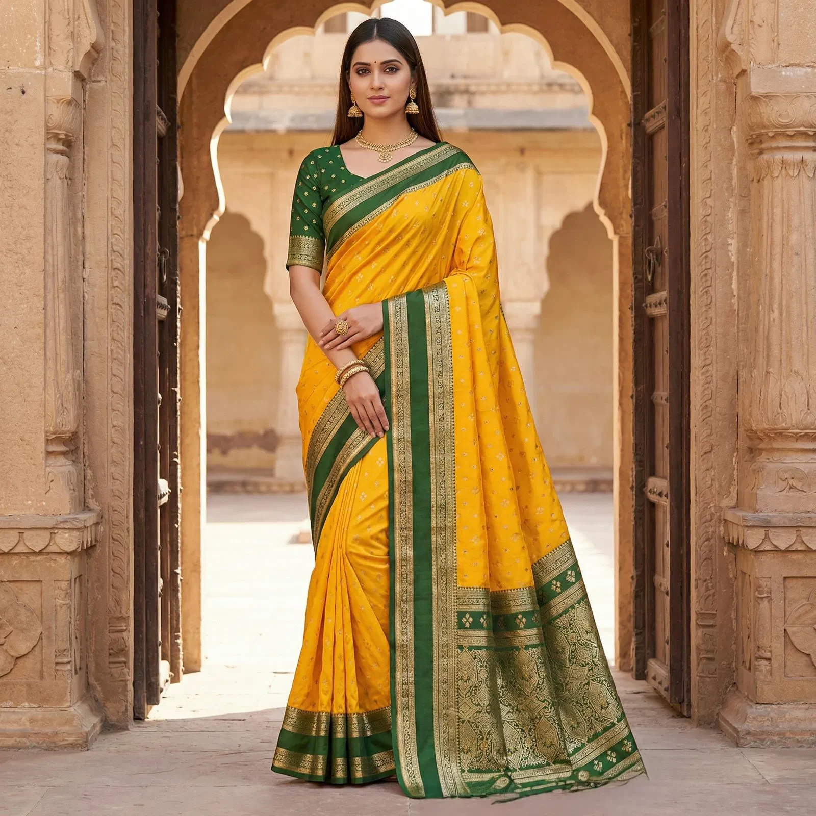 Mb 3326 Banarasi Silk Zari Weaving Traditional Saree Collection - Image 13