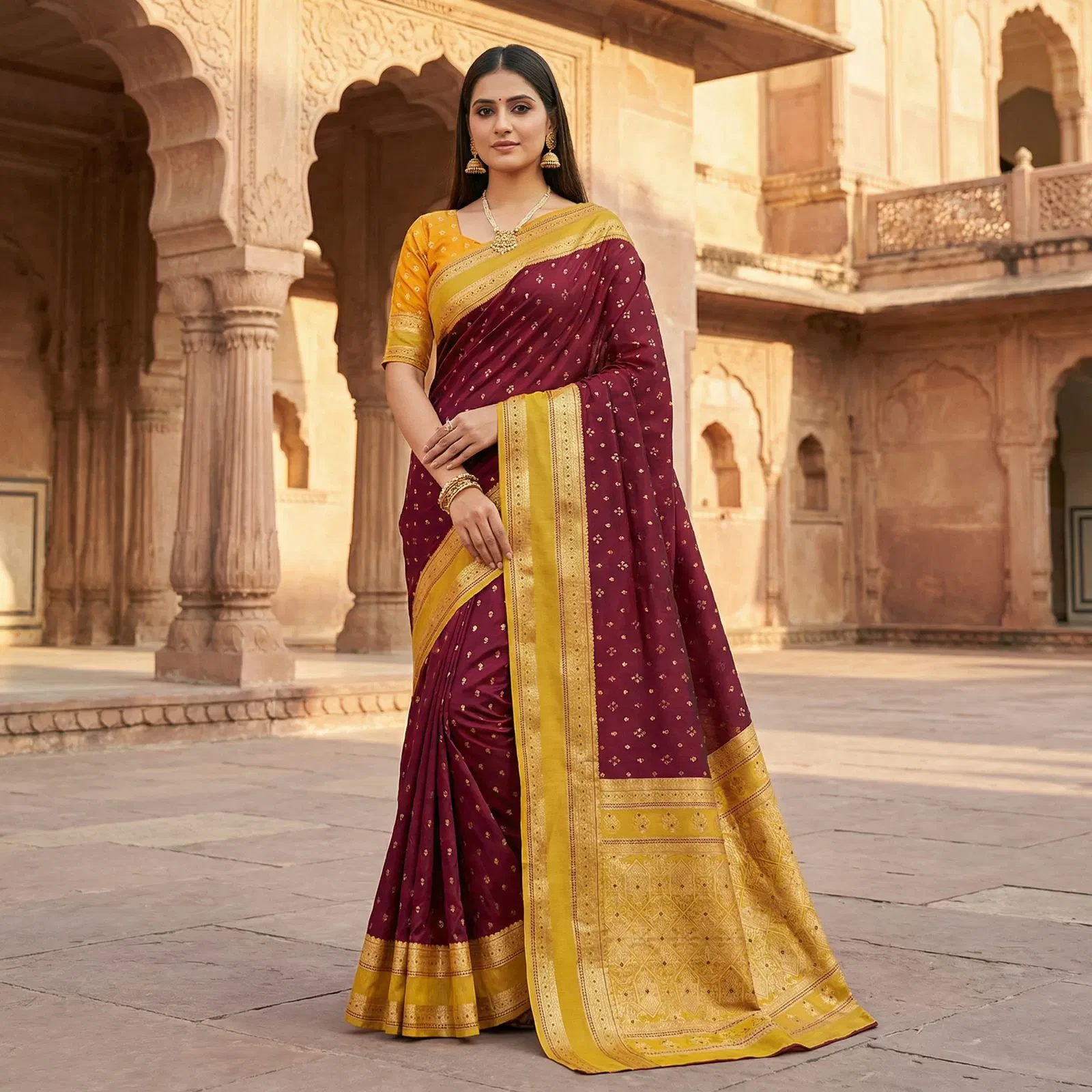 Mb 3326 Banarasi Silk Zari Weaving Traditional Saree Collection - Image 4