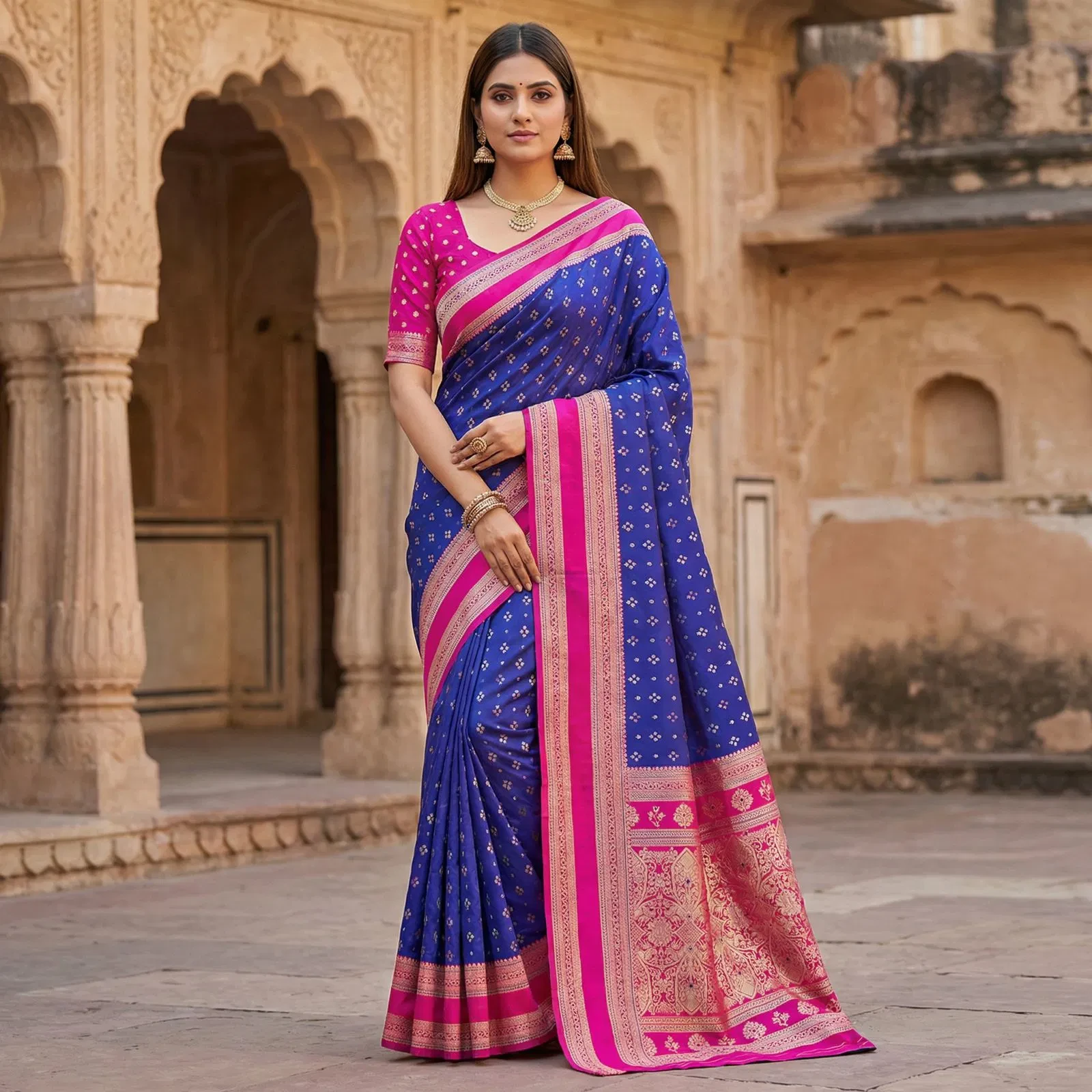 Mb 3326 Banarasi Silk Zari Weaving Traditional Saree Collection - Image 6