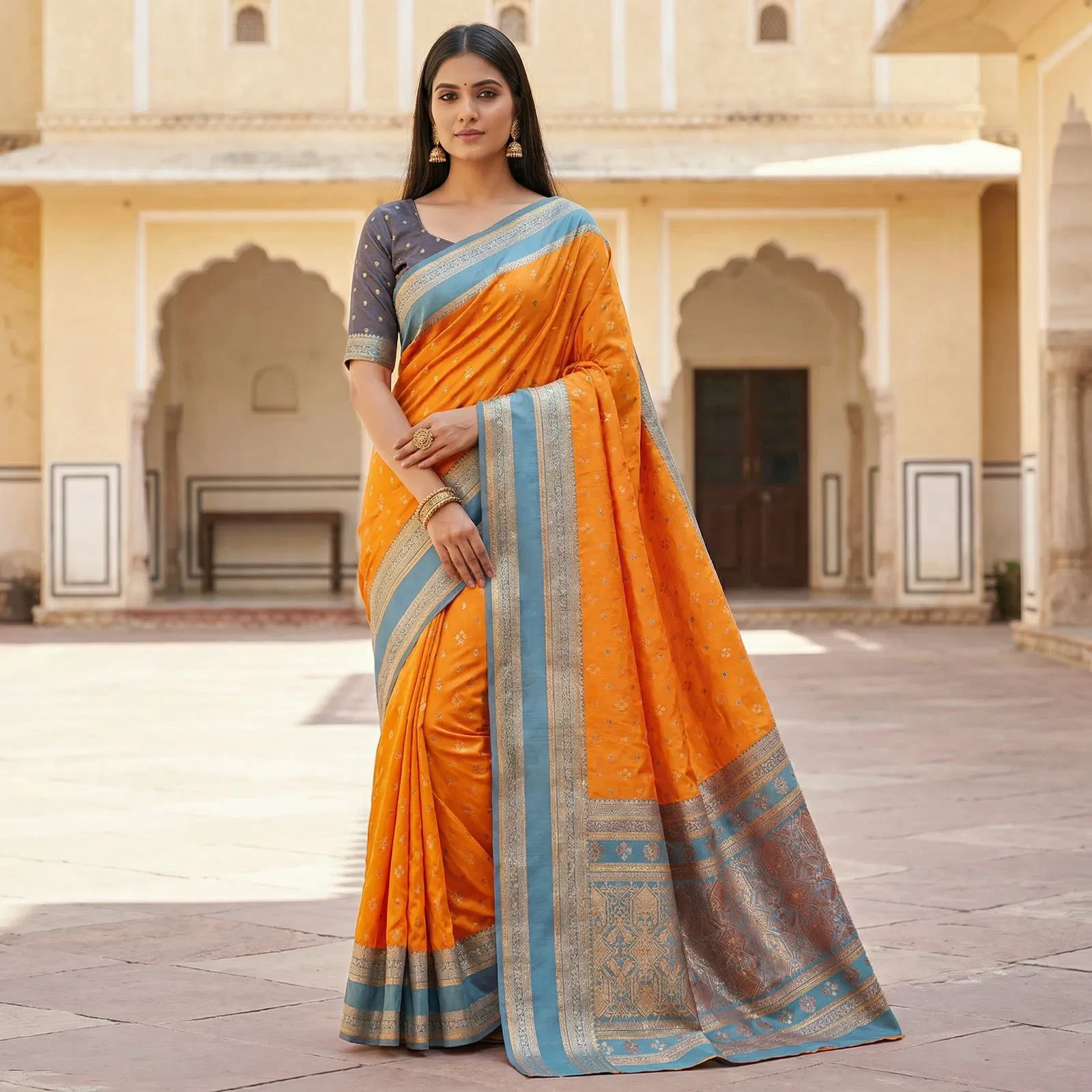 Mb 3326 Banarasi Silk Zari Weaving Traditional Saree Collection - Image 7