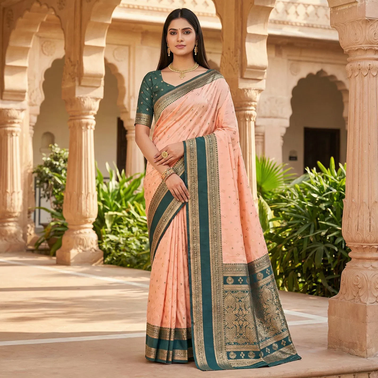 Mb 3326 Banarasi Silk Zari Weaving Traditional Saree Collection - Image 9