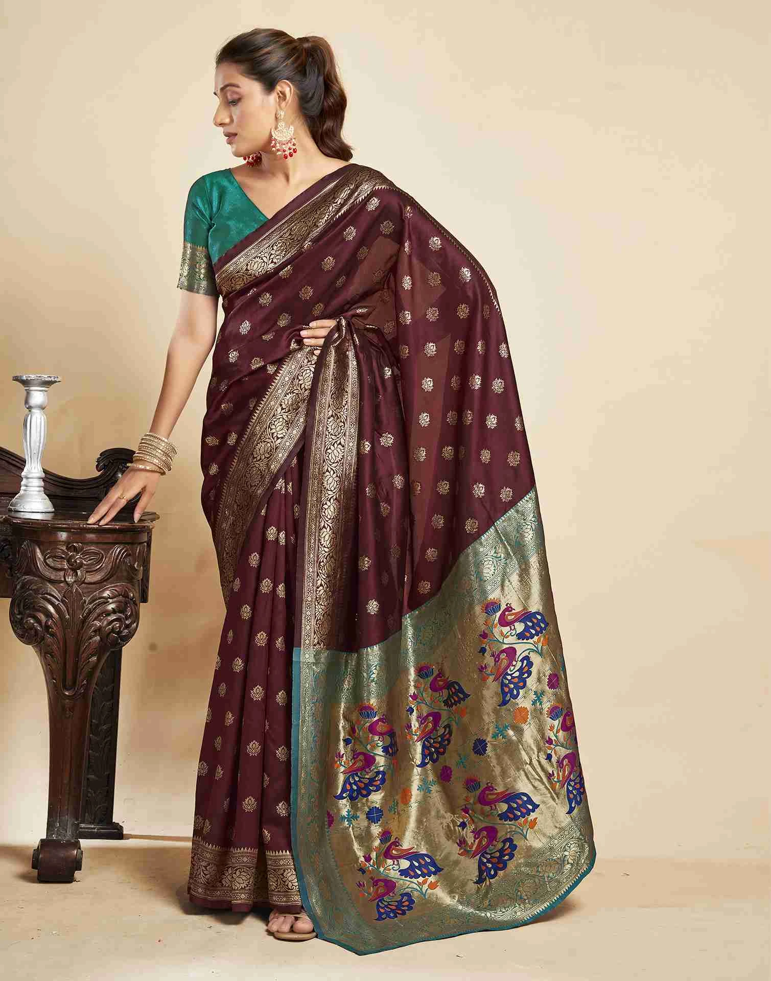 P 205 Silk Woven Work Festival Wear Saree Collection - Image 11