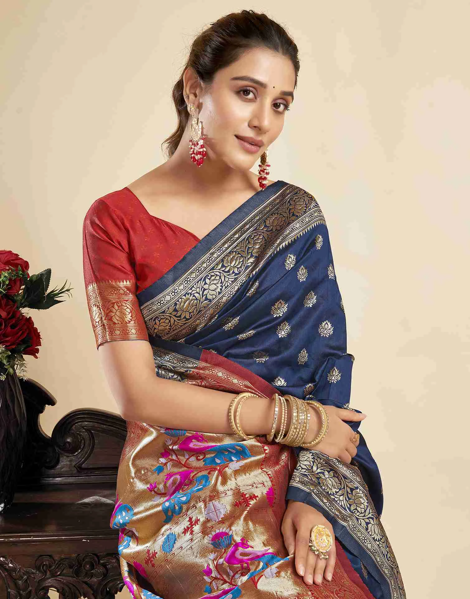 P 205 Silk Woven Work Festival Wear Saree Collection - Image 14