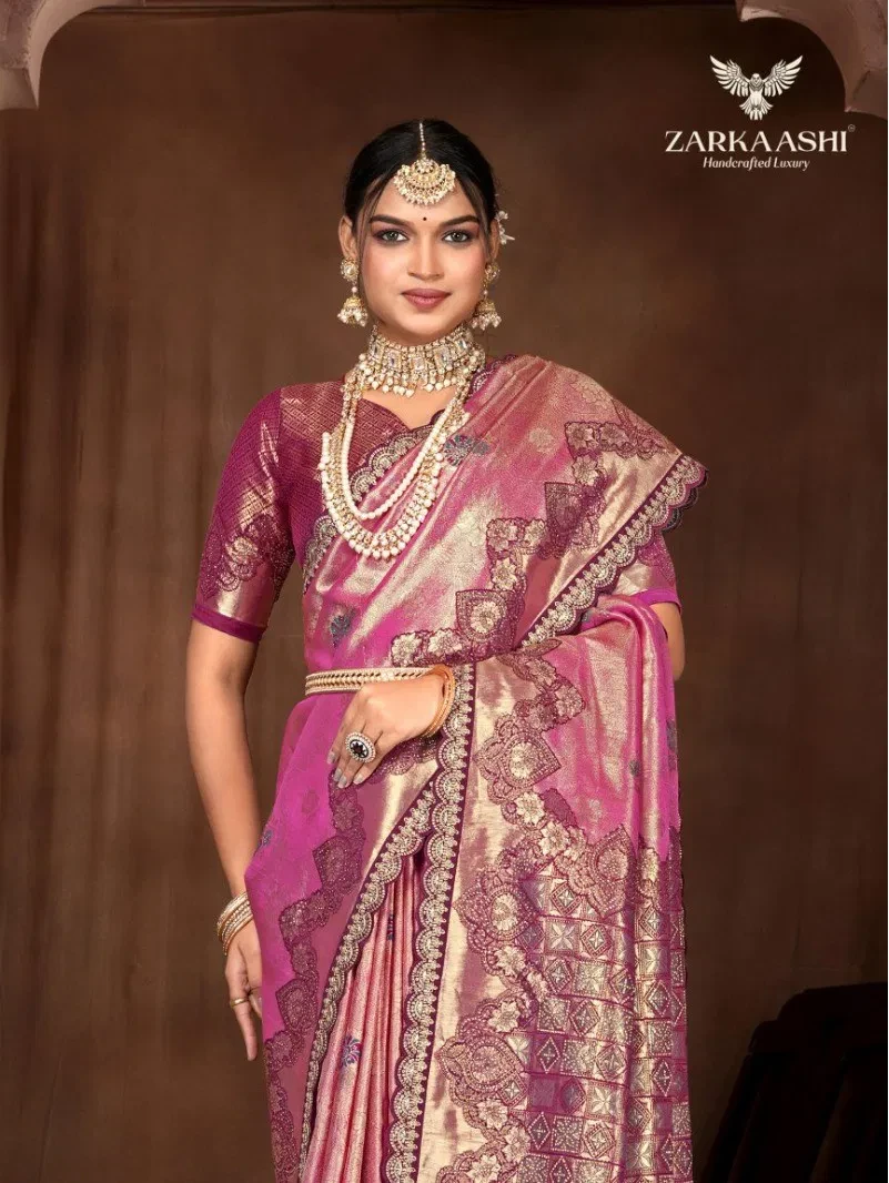 Zarkaashi Virasat Nylone Tissue Festival Wear Saree Collection