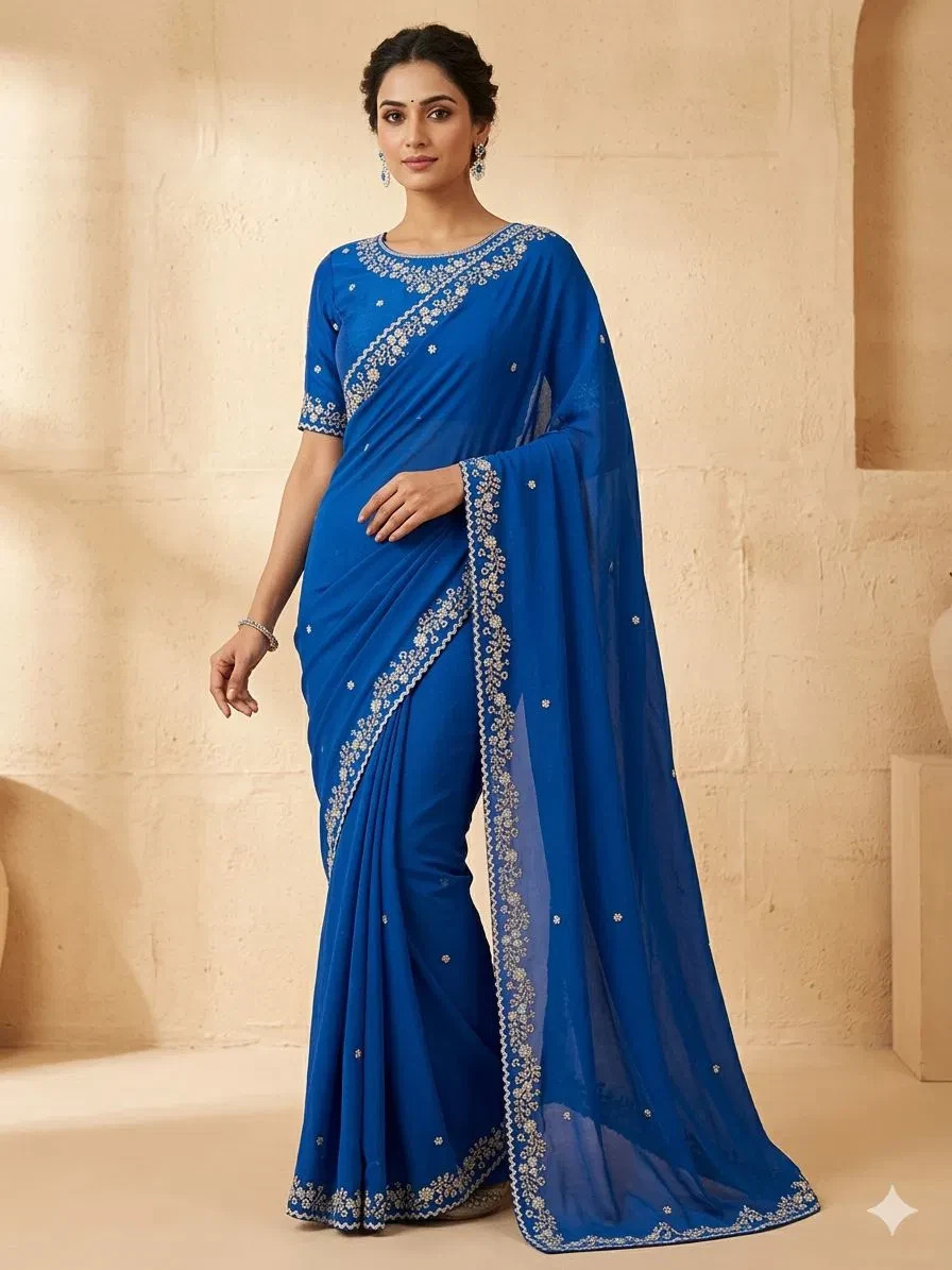 Crush Silk Ah Rangoli Silk Embroidery Saree Collection - Image 3