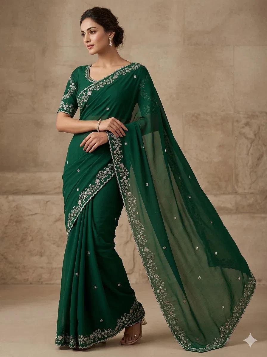 Crush Silk Ah Rangoli Silk Embroidery Saree Collection - Image 6