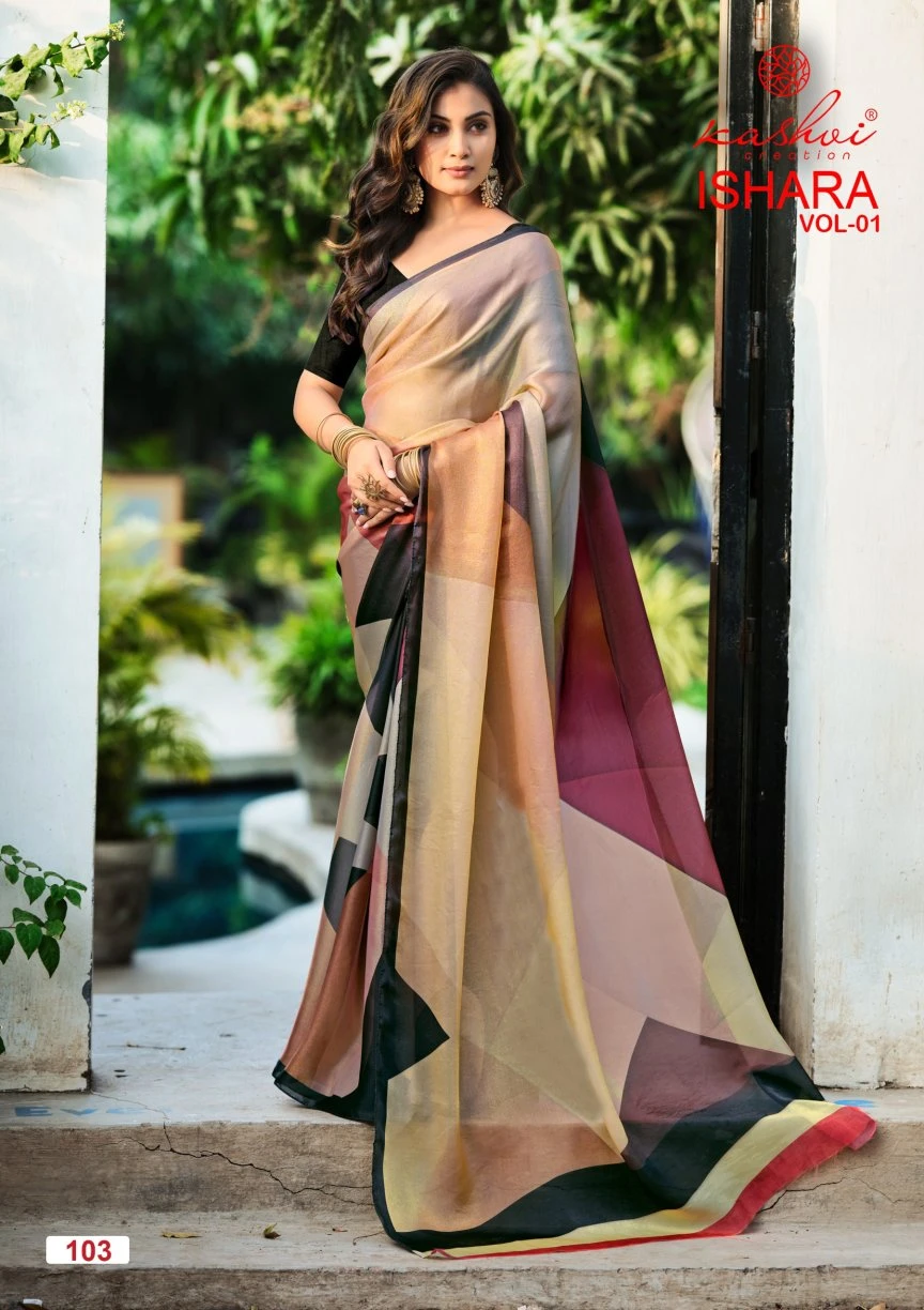 Kashvi Ishara Vol 01 Moss Digital Printed Saree Collection - Image 2
