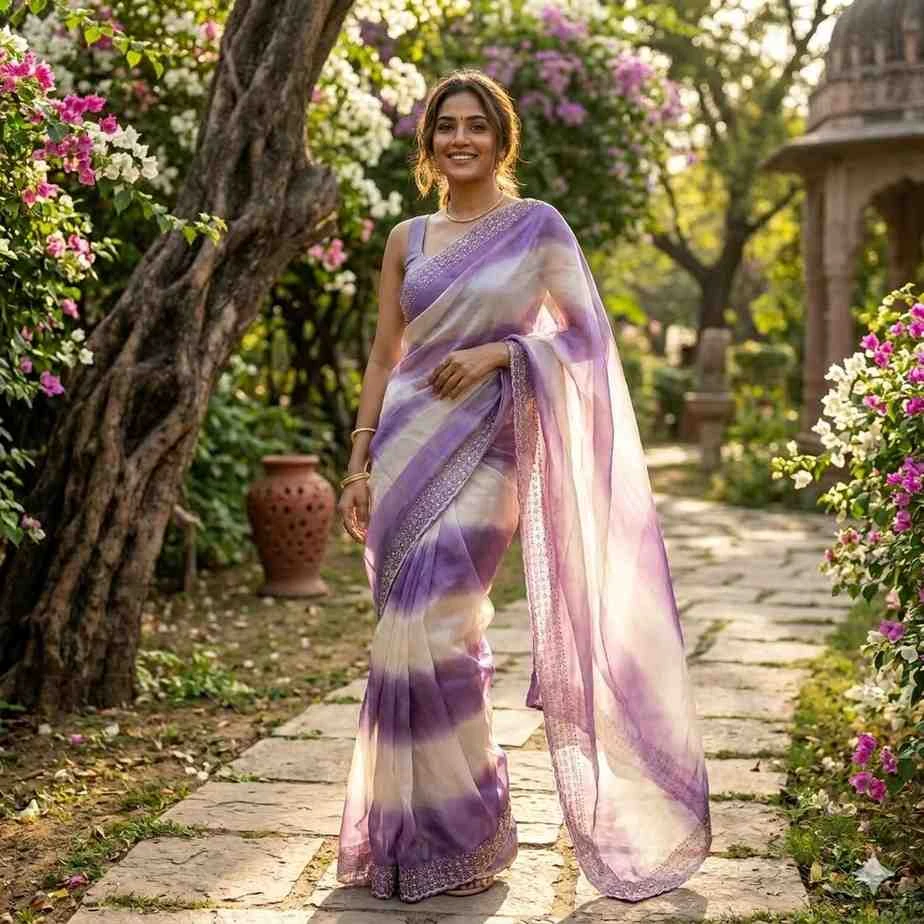 Kc 930 Space Silk Jarkan Worked Fancy Saree Collection - Image 3