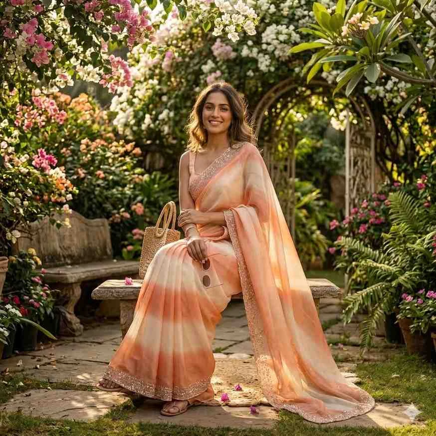 Kc 930 Space Silk Jarkan Worked Fancy Saree Collection - Image 5