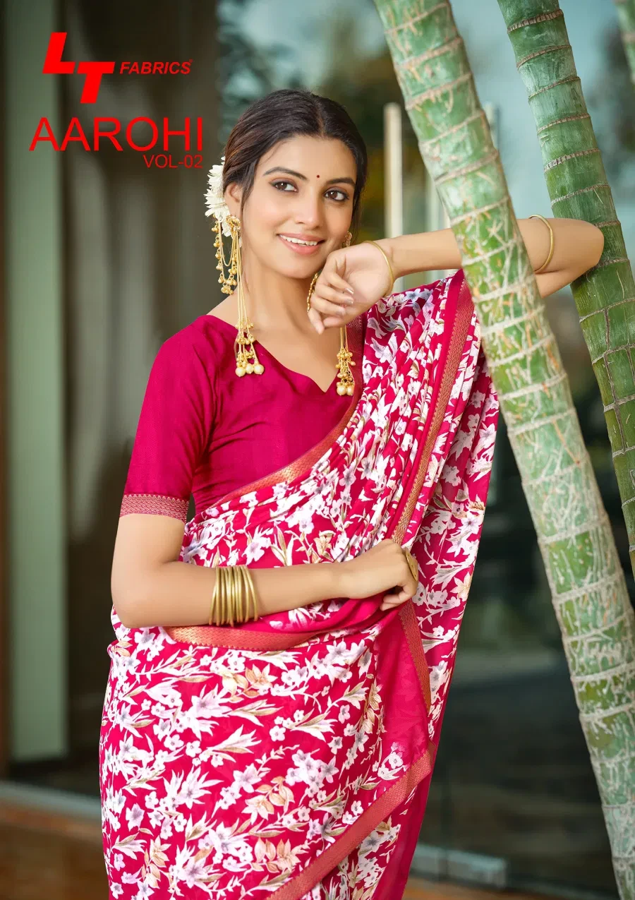 Lt Aarohi Vol 2 Dola Silk with Fancy Lace Worked Saree Collection