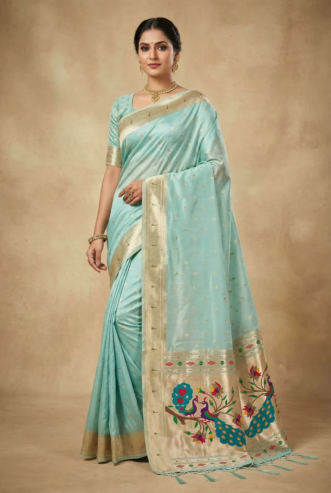 Mb 1101 Organza Silk Woven Butti Motifs Saree Collection - Image 2