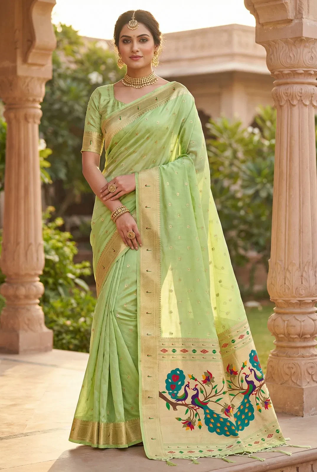 Mb 1101 Organza Silk Woven Butti Motifs Saree Collection - Image 5