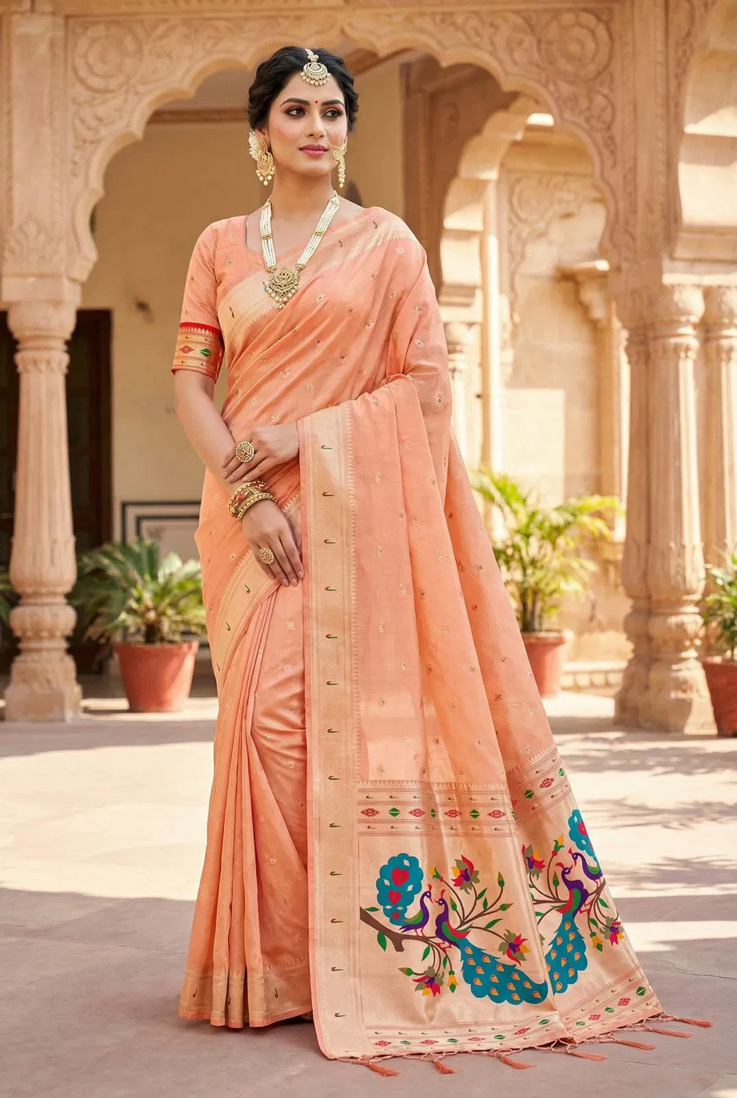 Mb 1101 Organza Silk Woven Butti Motifs Saree Collection - Image 6