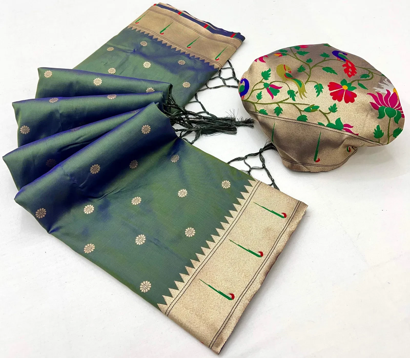 Mb 150 Paithani Silk Woven Work Traditional Saree Collection