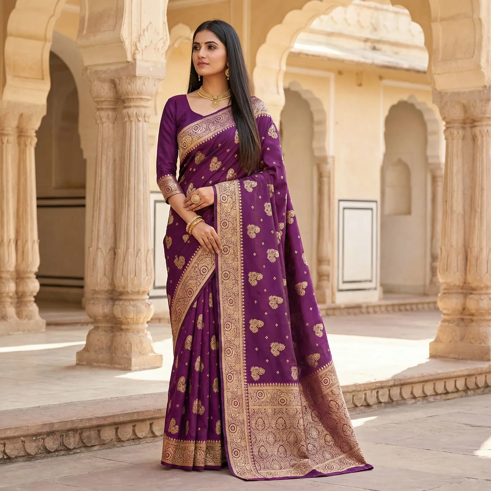 Mb 3323 Pure Banarasi Silk Zari Weaving Traditional Saree Collection