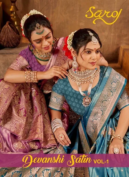 Saroj Devanshi Satin Vol 1 Satin Silk Party Wear Saree Collection