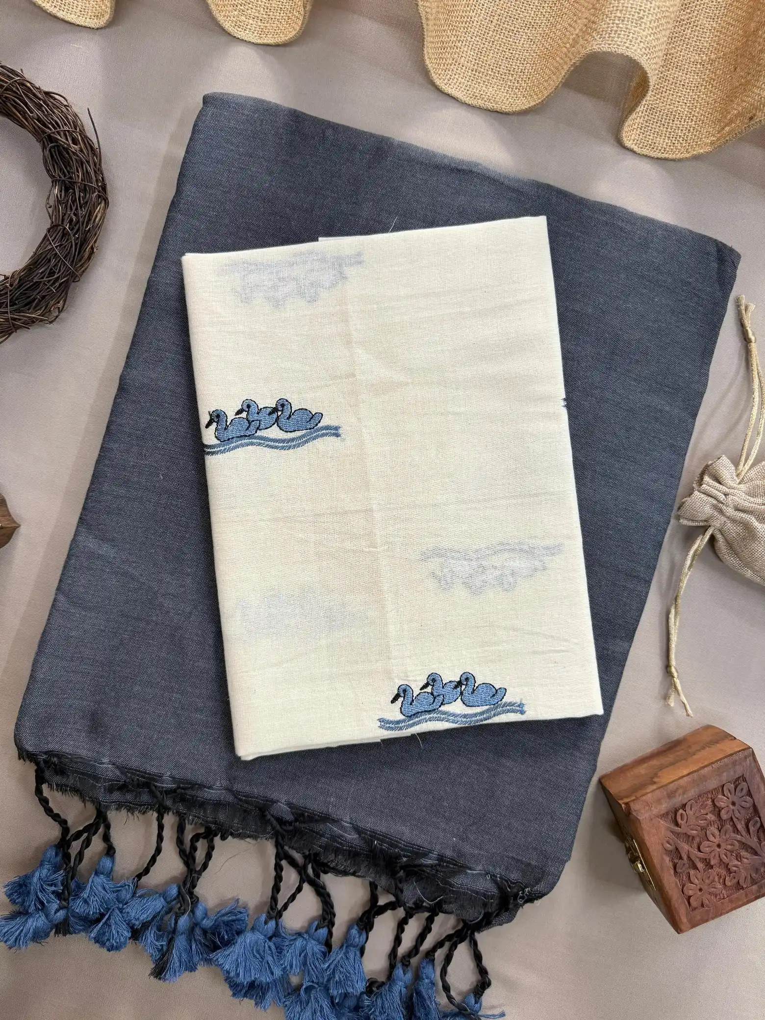 Sccf Boom V Khadi Cotton Fancy Saree Collection - Image 2