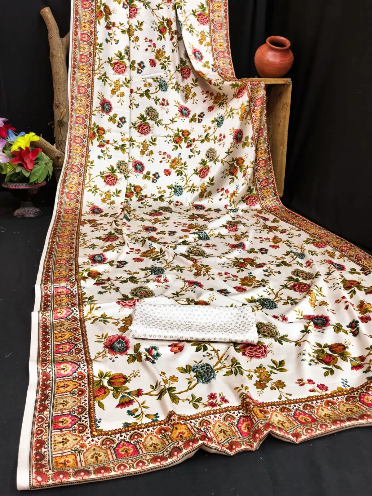 Sf Flora N Japan Satin Floral Printed Fancy Saree Collection