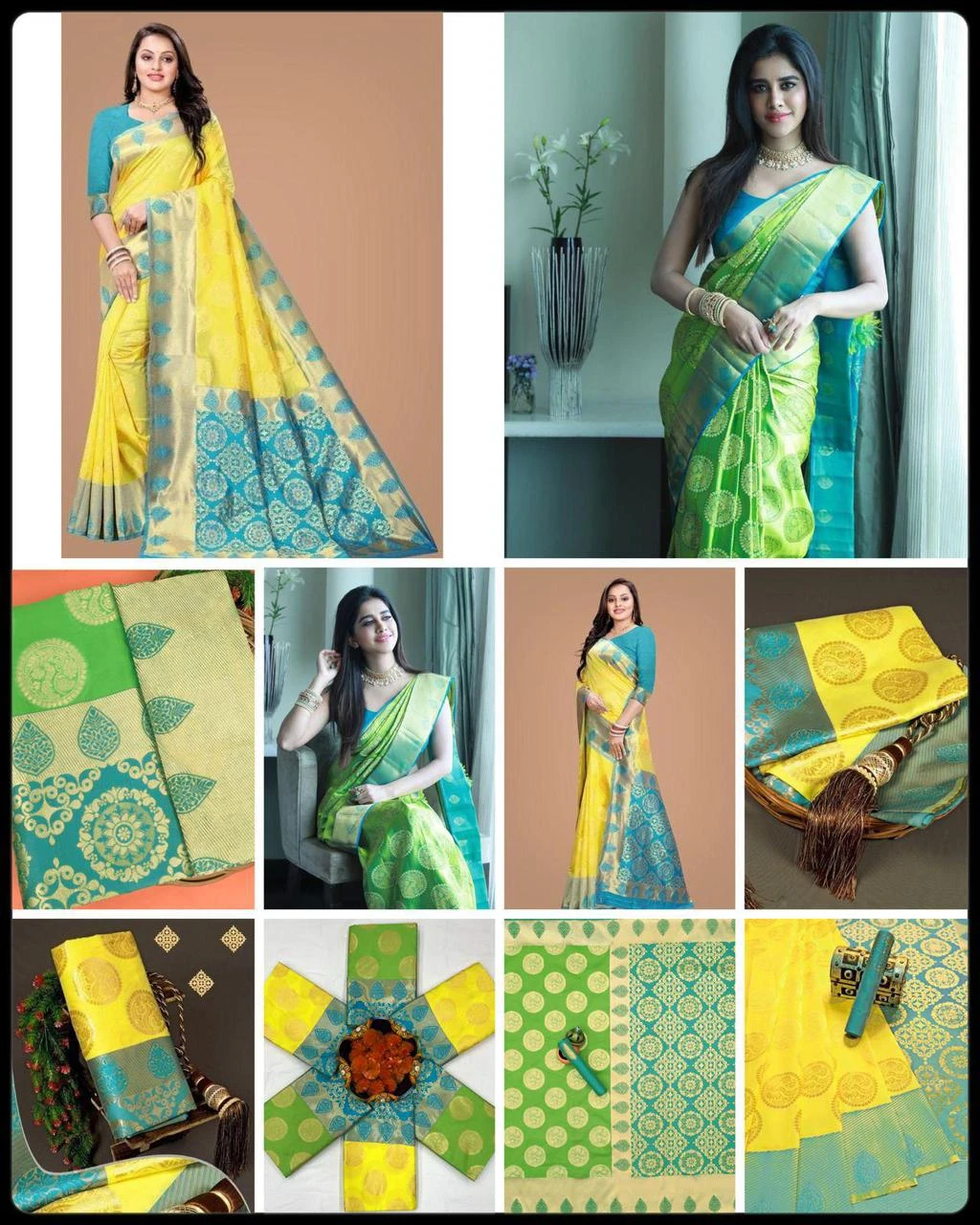 Soft Silk 4069 Lichi Silk Zari Weaving Saree Collection - Image 9