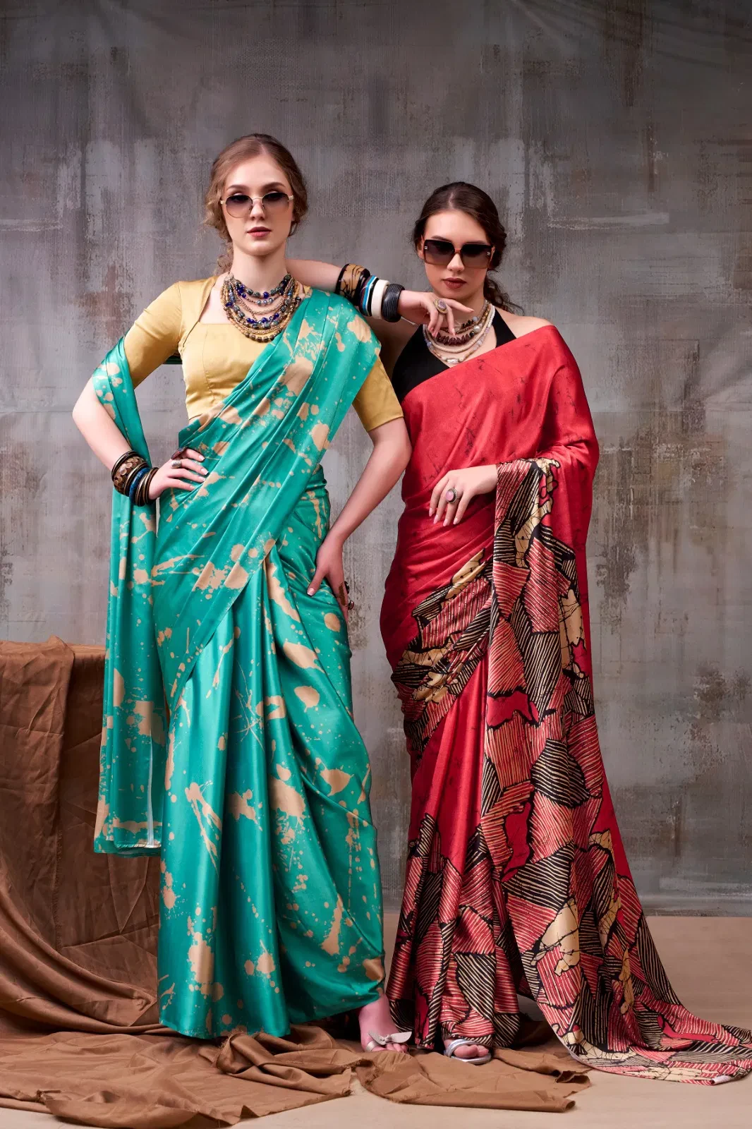Taraa L 7012 Satin Silk Printed Party Wear Fancy Saree Collection