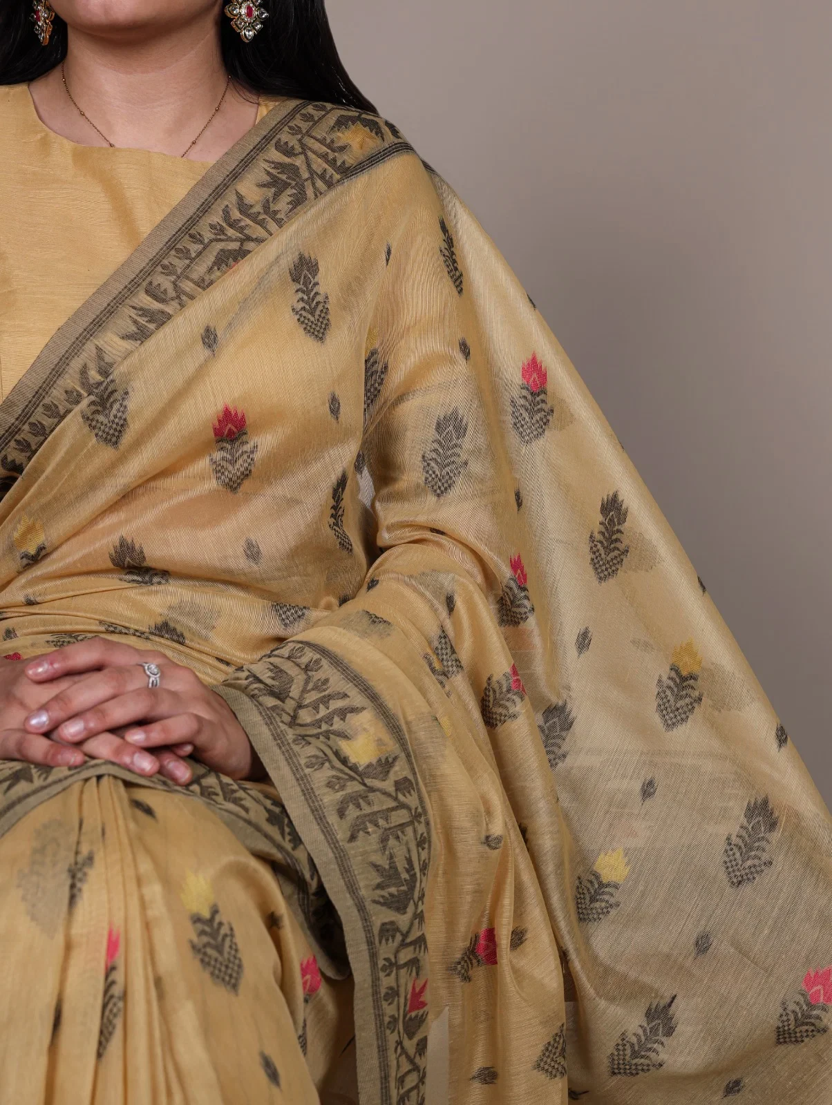 Taraa L 7415 Poly Cotton Thread Weaving Saree Collection - Image 9