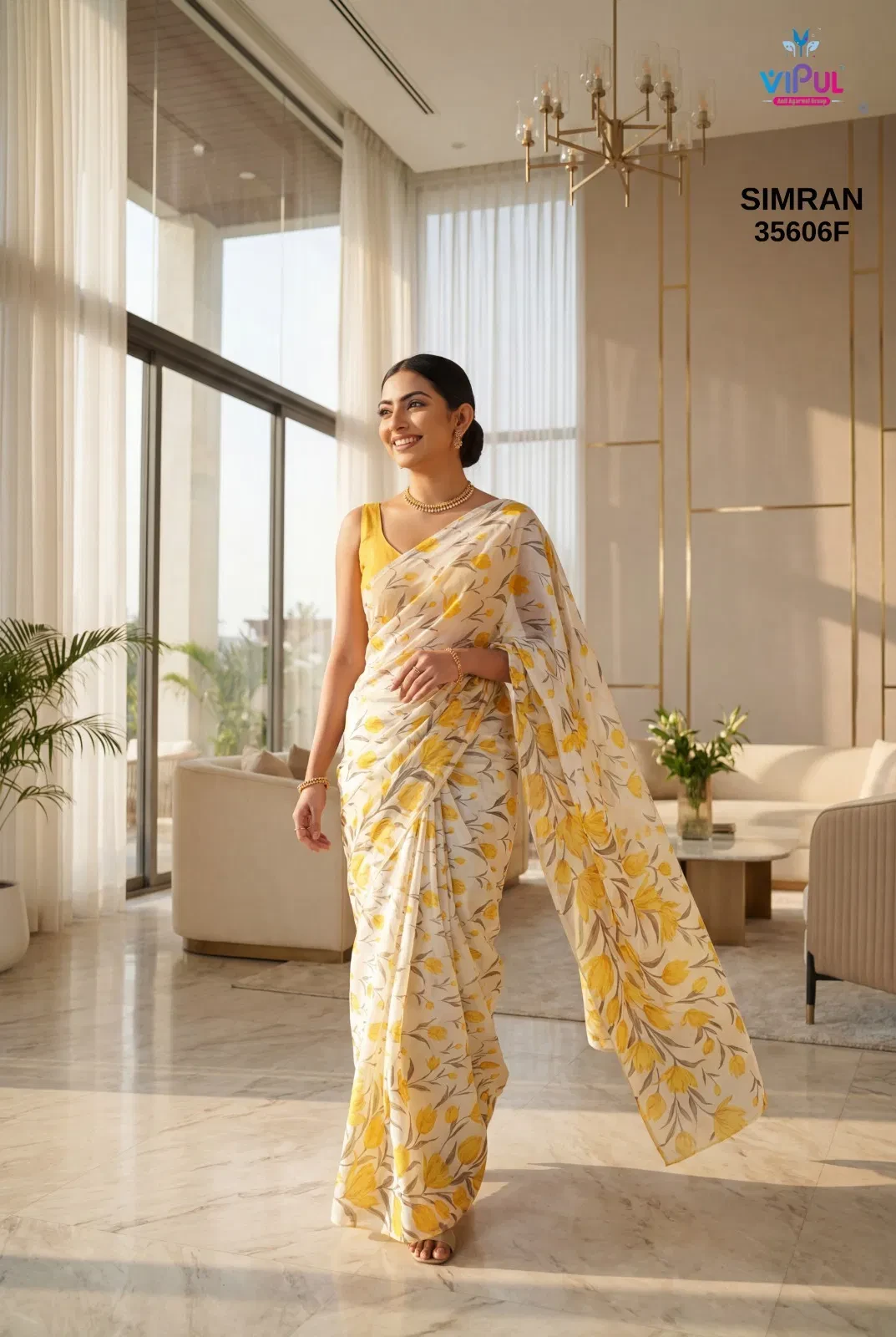 Vipul Simran 35606 a to F Georgette Printed Saree Collection - Image 6