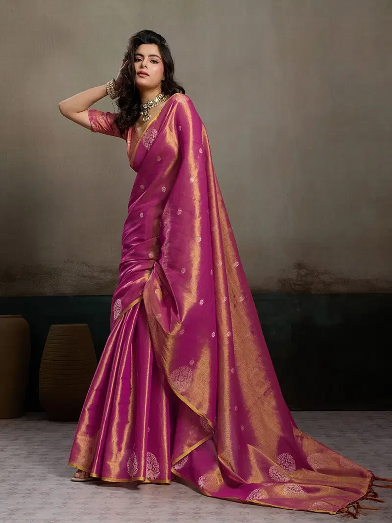 Ast Priyanshi Soft Tissue Silk Zari Worked Party Wear Saree Collection - Image 11